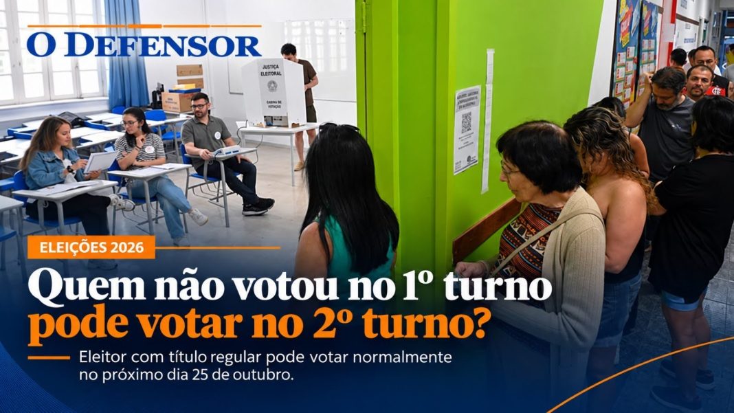 Eleições 2026: Quem não votou no 1º turno pode votar no 2º turno?