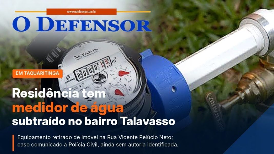 Em Taquaritinga: Residência tem medidor de água furtado no bairro Talavasso