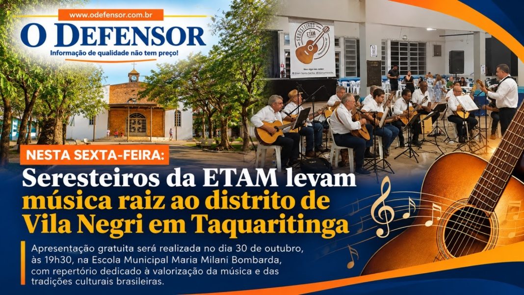 Nesta sexta-feira: Seresteiros da ETAM levam música raiz ao distrito de Vila Negri em Taquaritinga