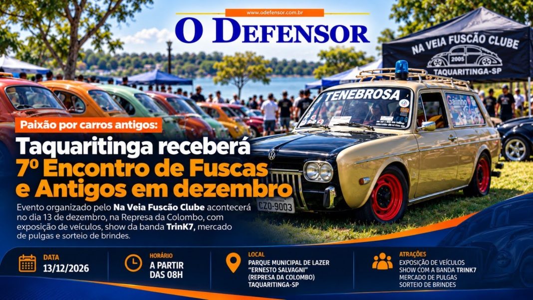 Paixão por carros antigos: Taquaritinga receberá 7º Encontro de Fuscas e Antigos em dezembro